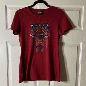 HARLEY DAVIDSON SHORT SLEEVE RED SHIRT LARGE